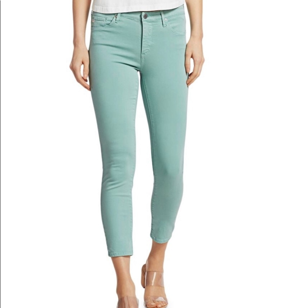 AG Stilt Crop Washed Aqua Color Denim Size 27